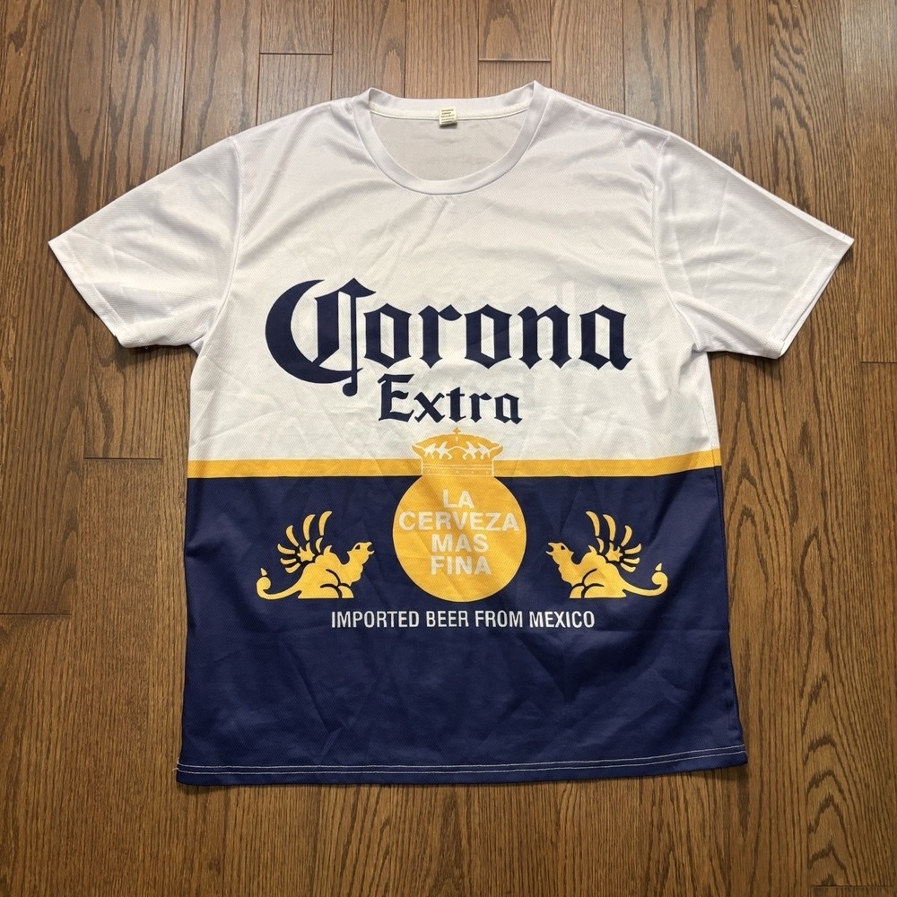 Vintage Corona Extra T Shirt Men's XL Beer Drinking Party Jersey Tee Y2K Frat